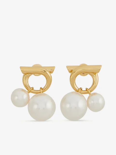 Ferragamo double pearl earrings