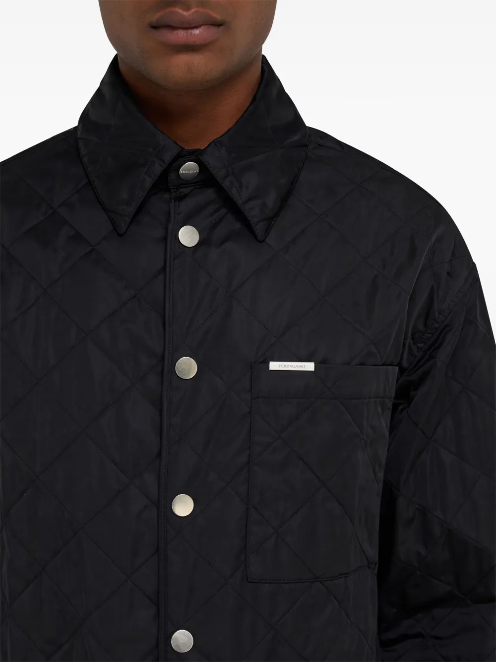 Ferragamo Gewatteerd shirtjack Zwart