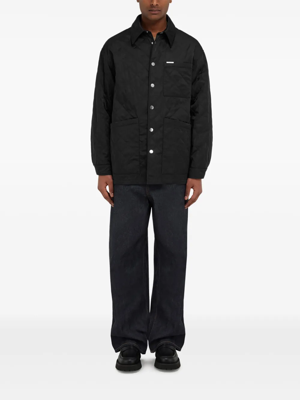 Ferragamo quilted overshirt - Zwart