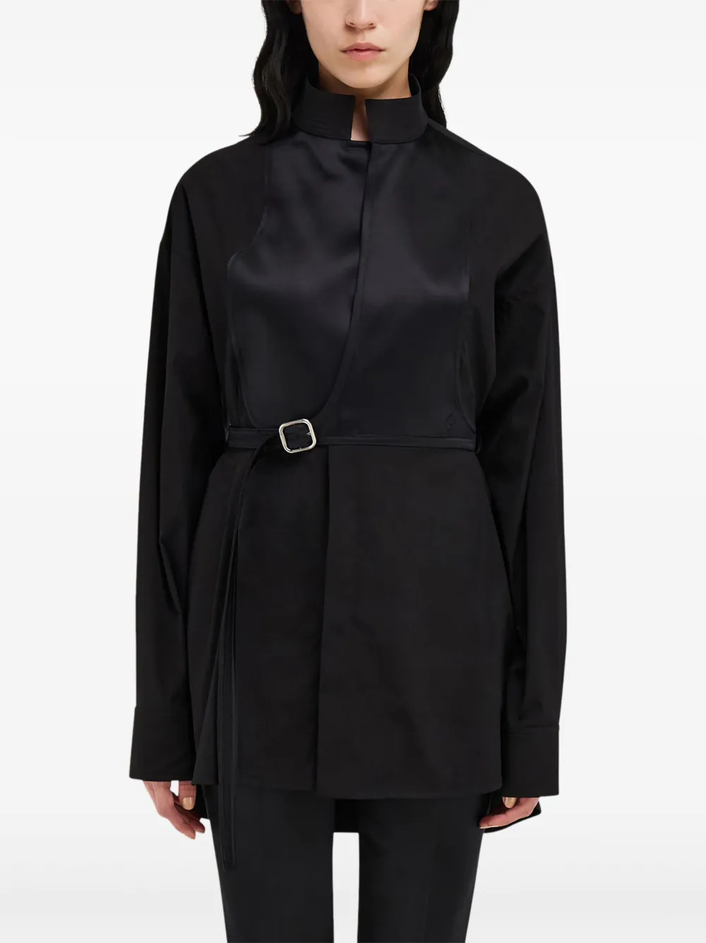 Ferragamo Blouse met bies Zwart