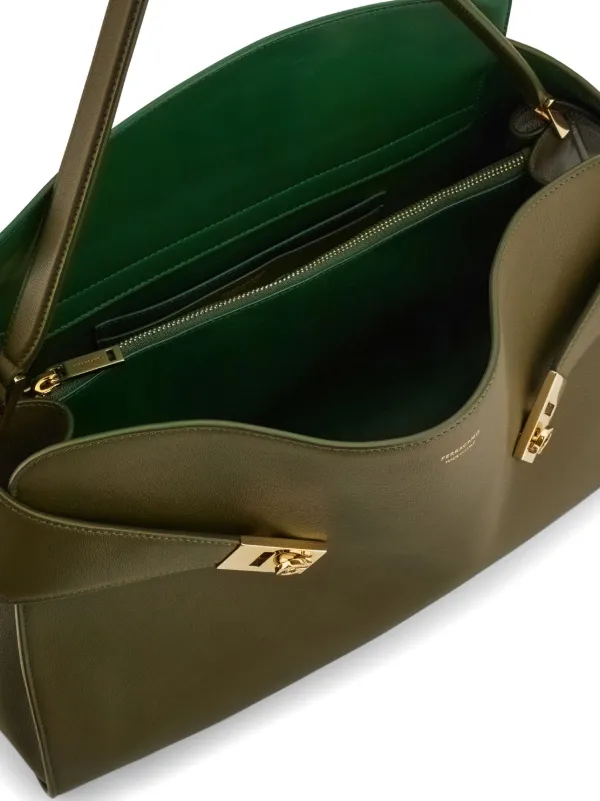 Ferragamo Medium Hug Shoulder Bag | Green | FARFETCH JO