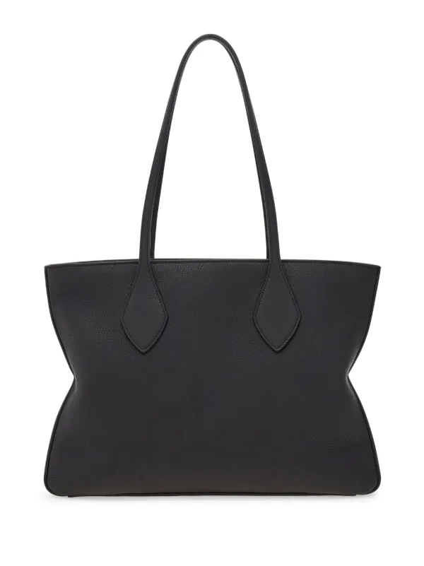 トートバッグ SALVATORE FERRAGAMO Black Leather Handbag Salvatore Ferragamo Black Embossed Calf Leather Briana Large