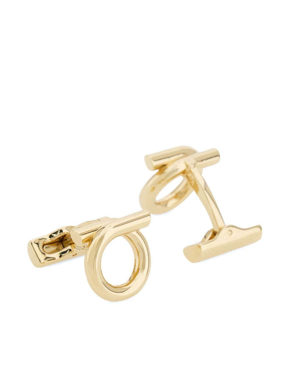 Shop Ferragamo Gancini Cufflinks In Gold