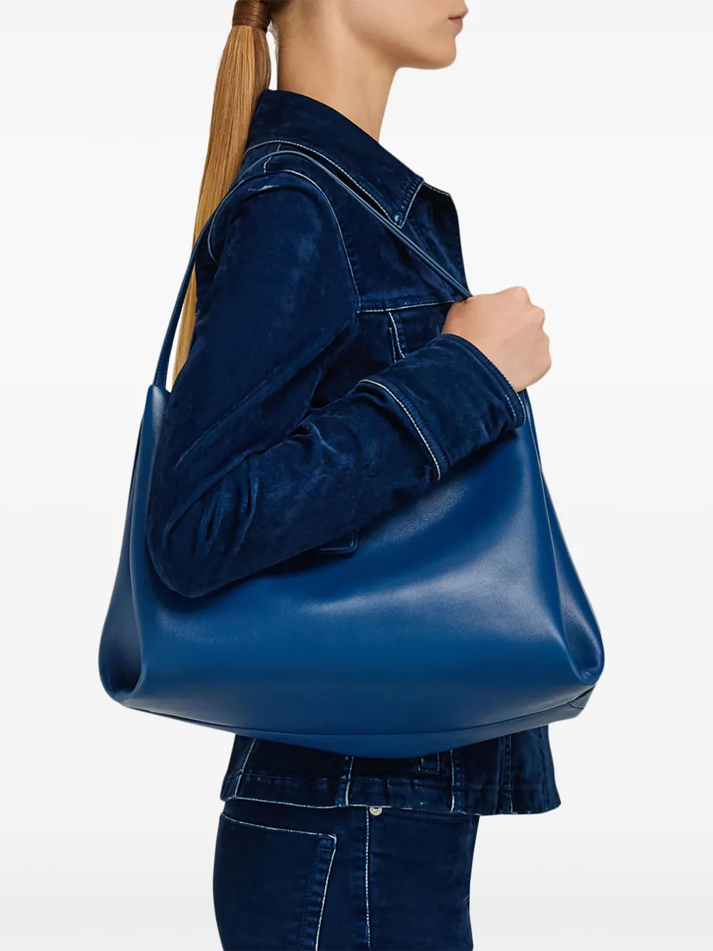 Ferragamo Leren shopper - Blauw