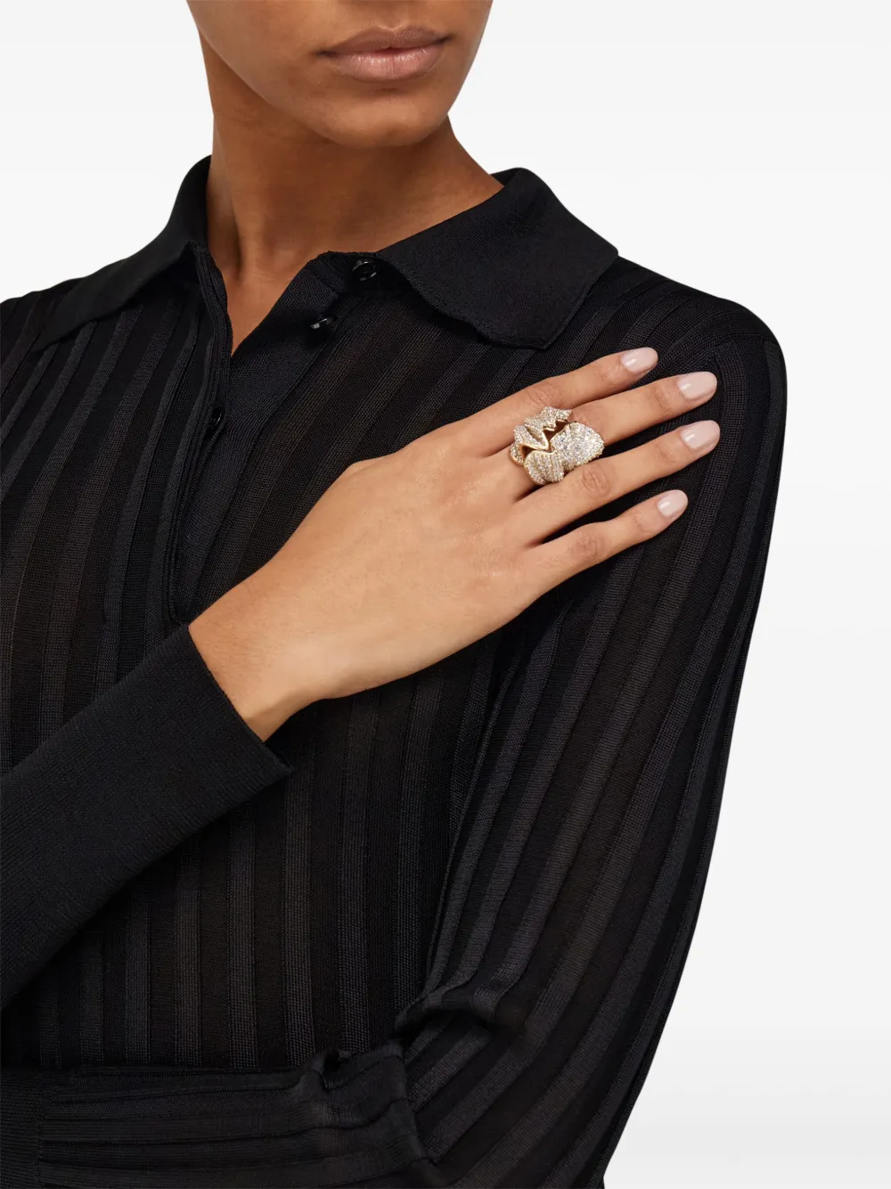 Ferragamo Ring verfraaid met kristallen - Goud