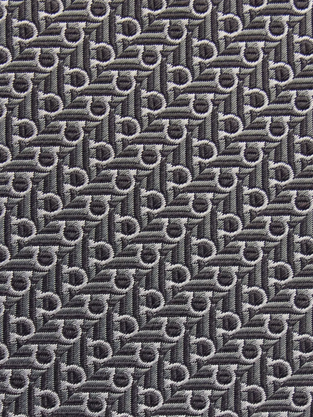 Ferragamo Stropdas met diagonale Gancini-jacquard Grijs