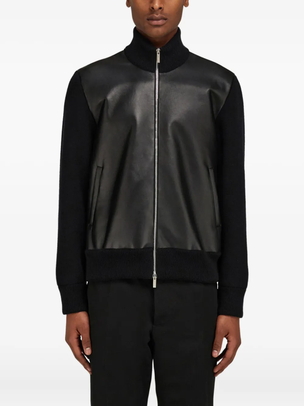 Ferragamo Leren jack Zwart