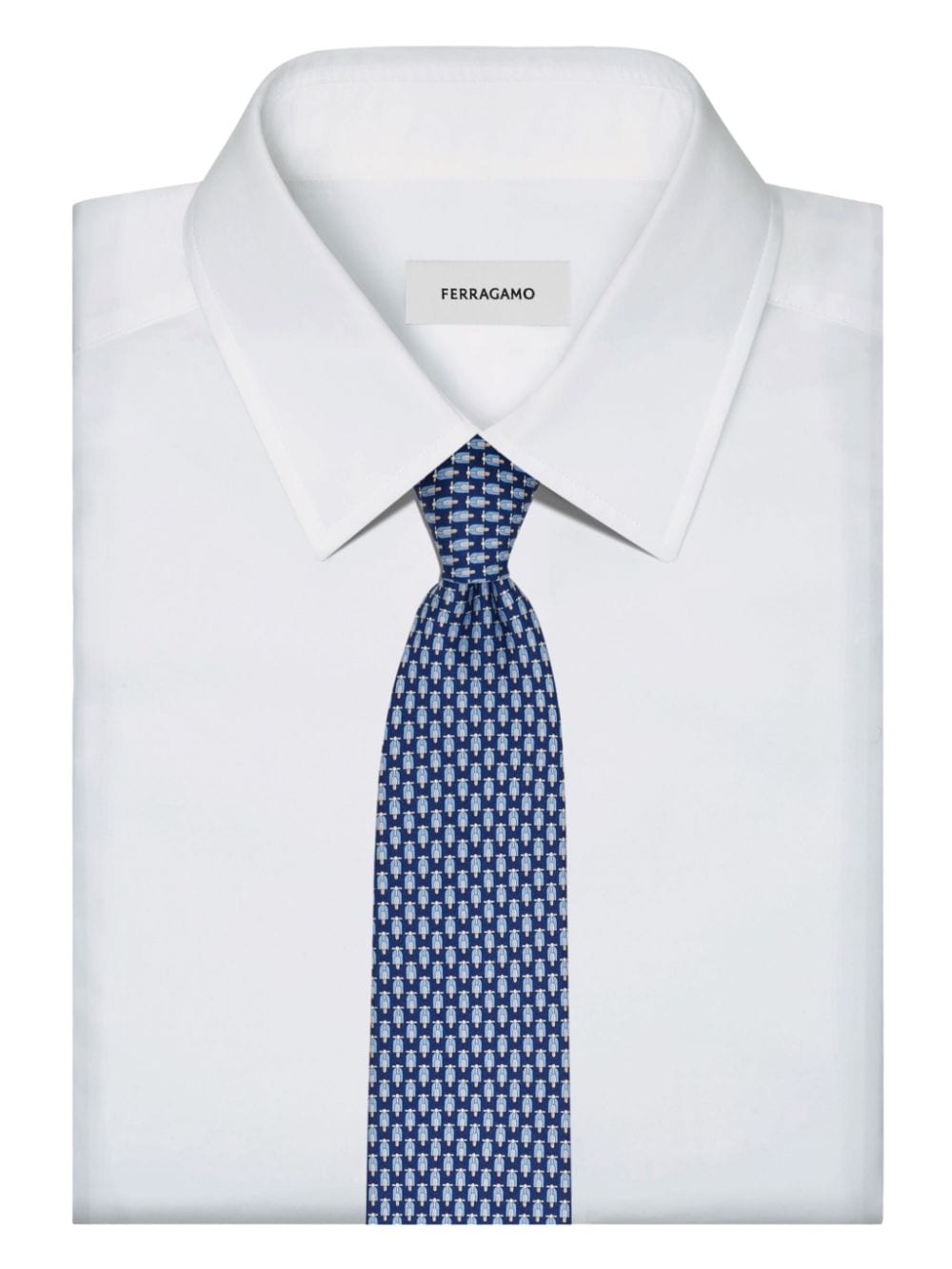 Shop Ferragamo Scooter Print Tie In 蓝色