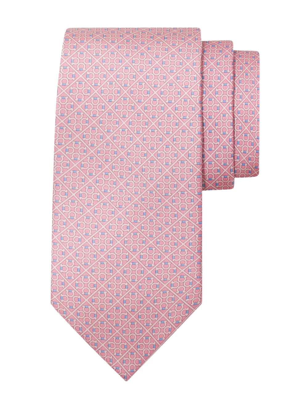 Ferragamo Square Gancini zijden stropdas Roze