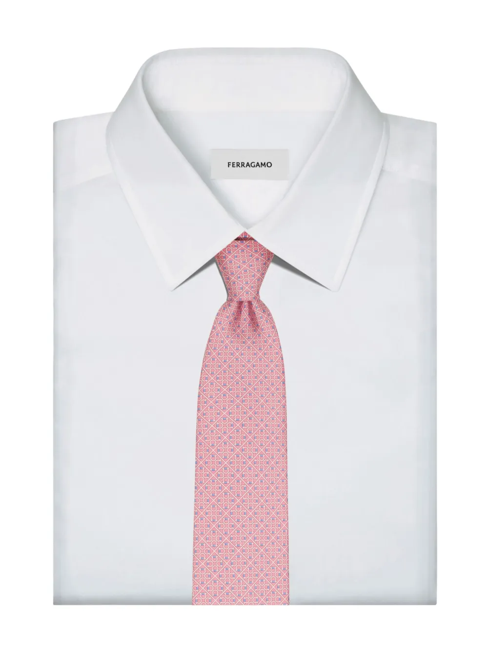 Ferragamo Square Gancini zijden stropdas Roze
