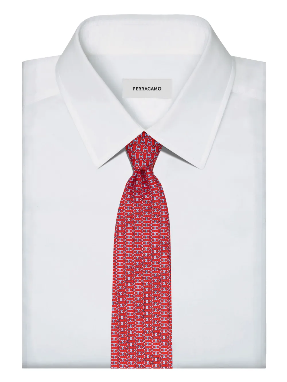 Ferragamo Stropdas met ganciniprint Rood