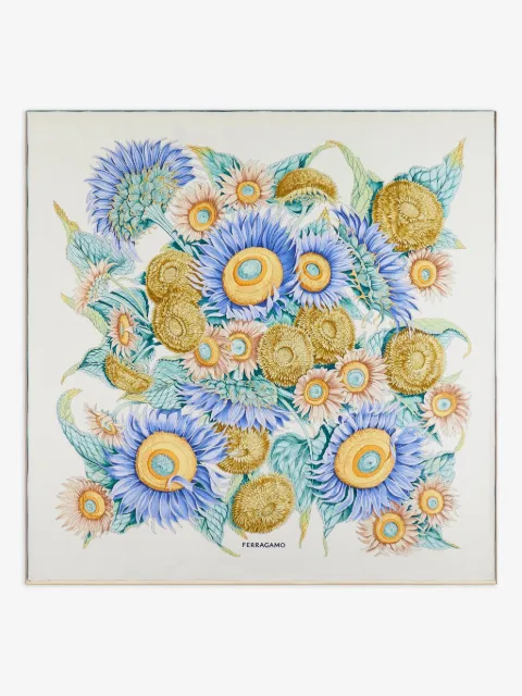Ferragamo sunflower-print silk scarf