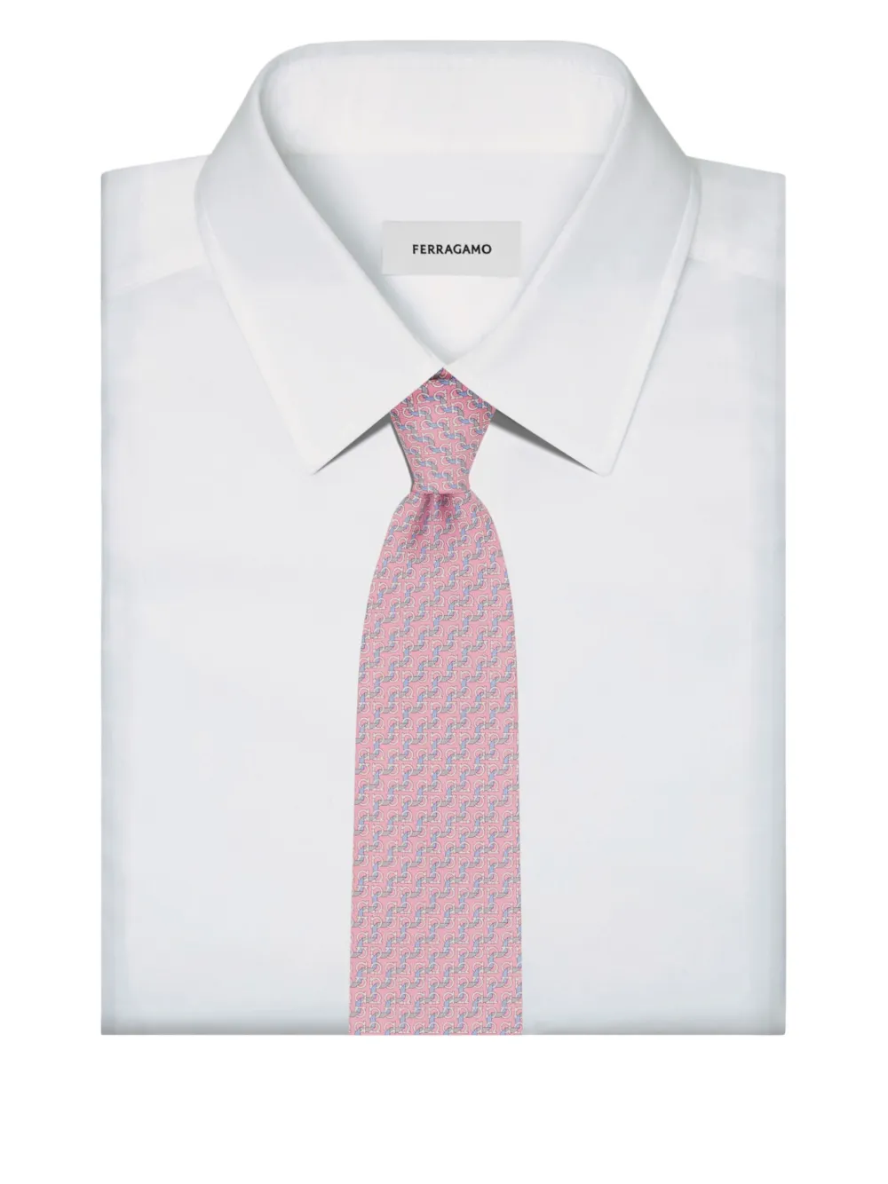 Ferragamo Zijden stropdas met string-print Roze
