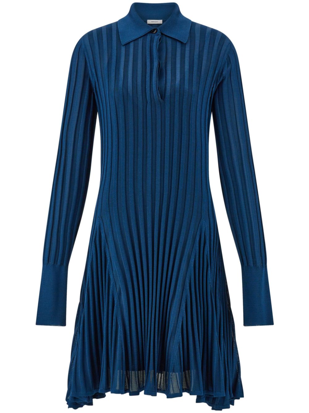 Ferragamo semi-sheer skater dress - Blue