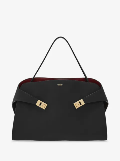 Ferragamo Hug soft bicolor shoulder bag L