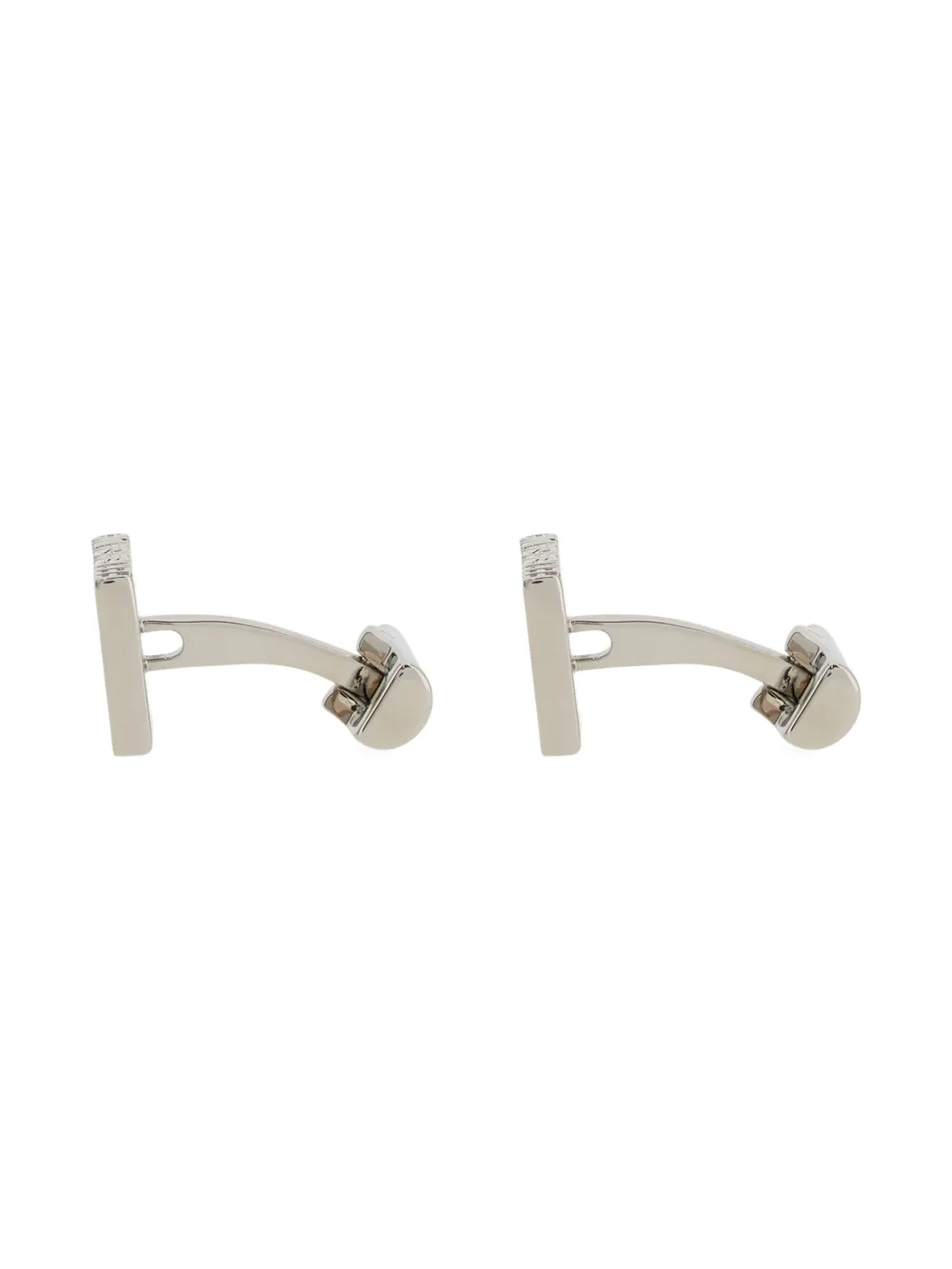 Ferragamo Logo-engraved Cufflinks In Palladium