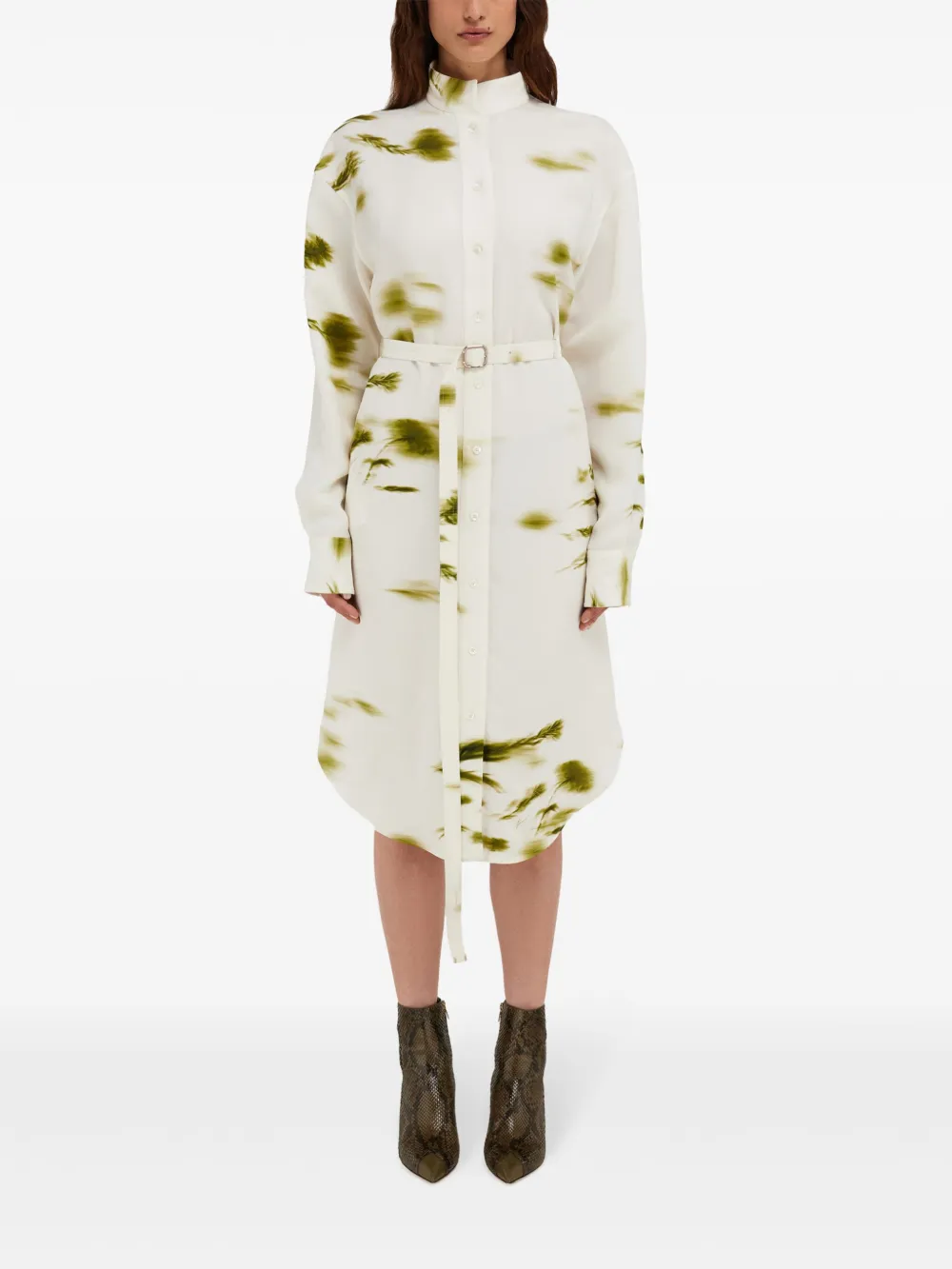 Ferragamo Blousejurk met bloesemprint Wit