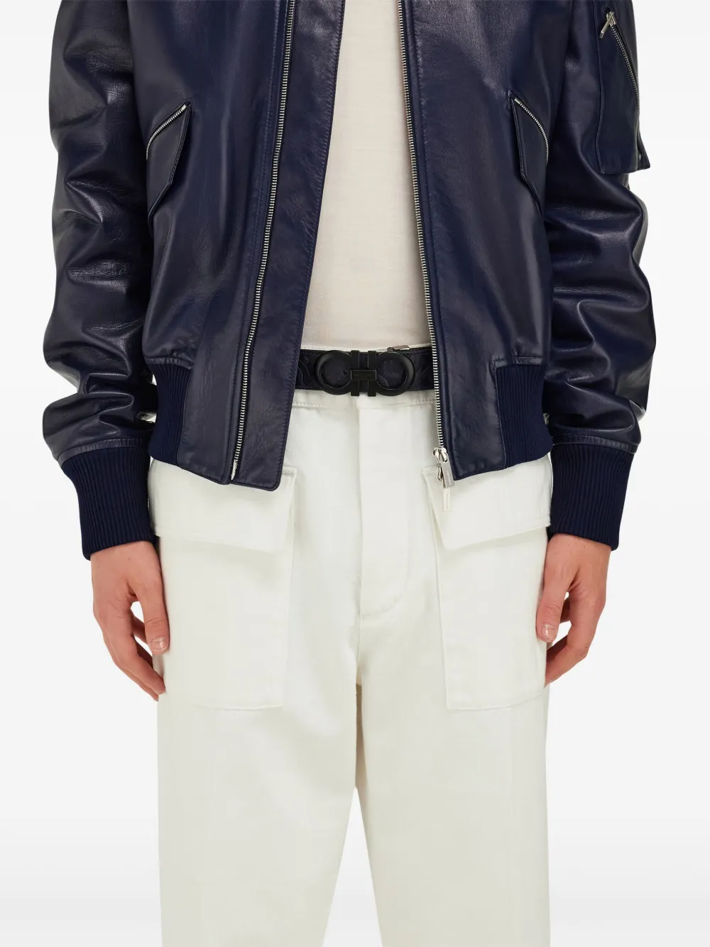 Ferragamo Gancini omkeerbare riem Blauw