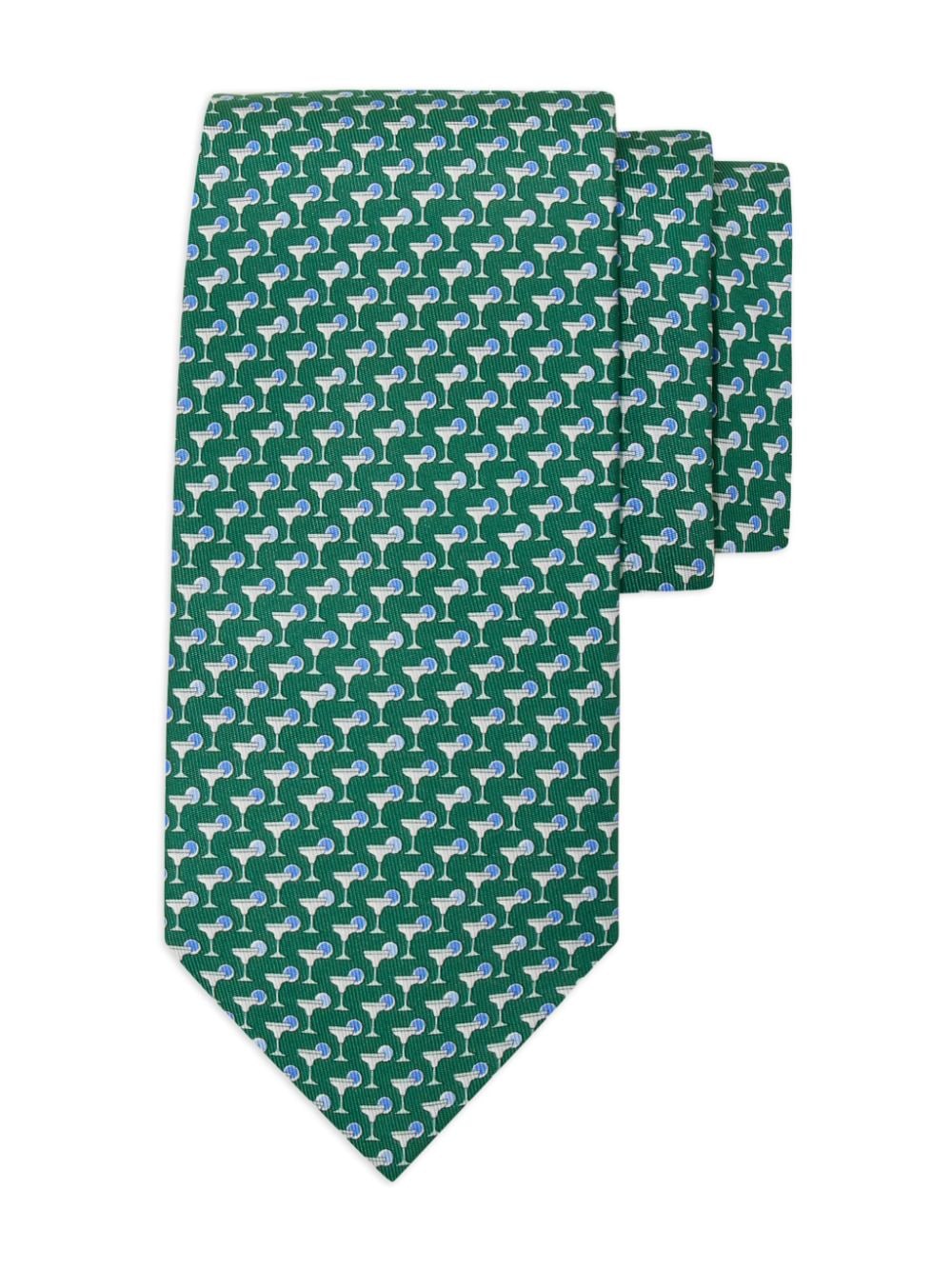 Ferragamo Margarita-print silk tie - Groen