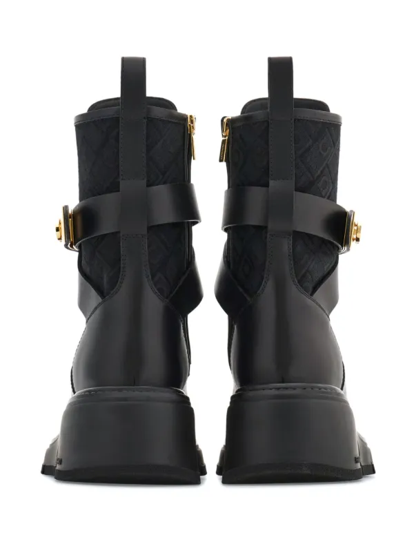 Ferragamo Monogram Combat Boots Black FARFETCH IE