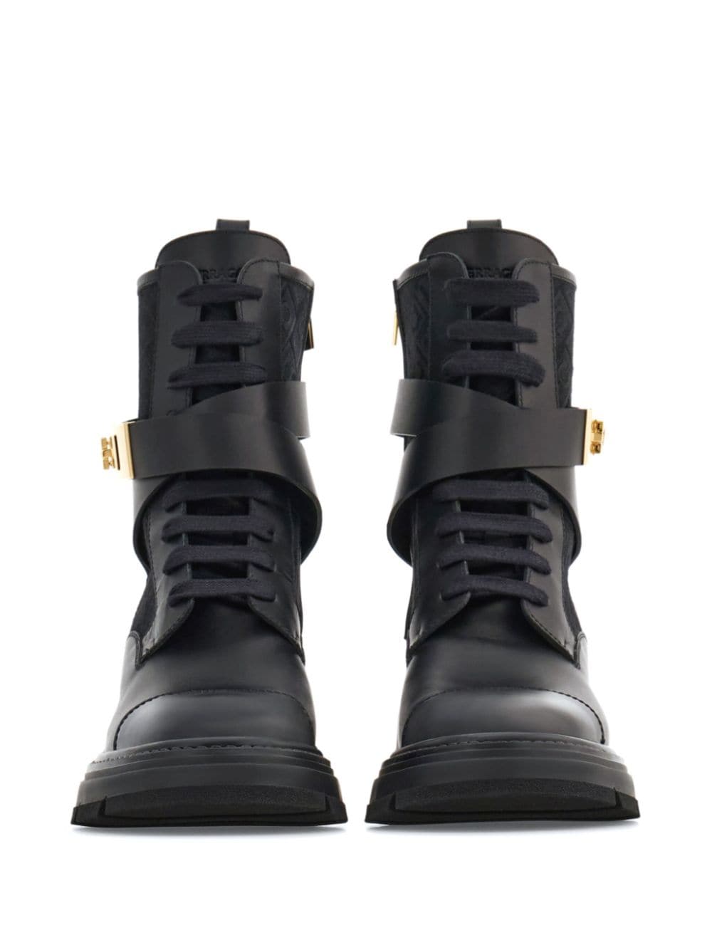 Ferragamo Monogram combat boots Black