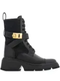 Ferragamo Monogram combat boots - Black