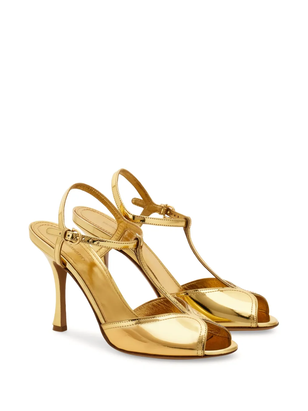 Ferragamo Sandalen met T-bandje - Goud
