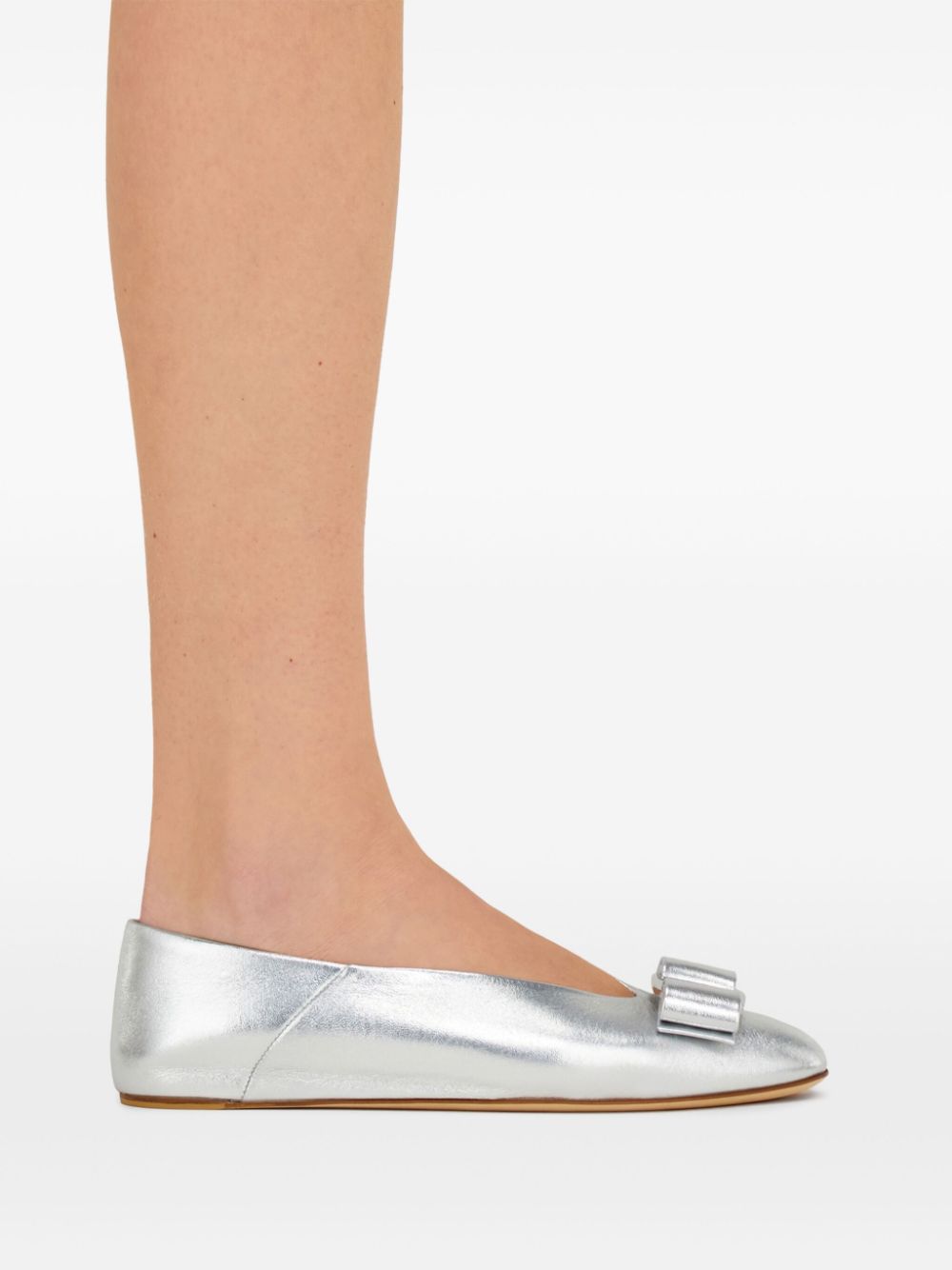 Ferragamo Vara Bow ballet flats Silver