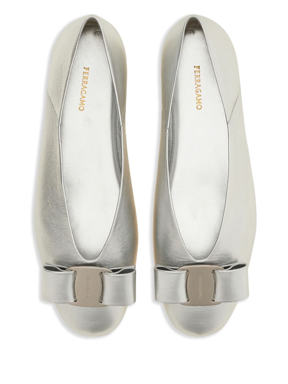 Ferragamo Vara Bow ballet flats Silver