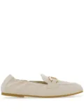 Ferragamo elasticated leather loafers - White