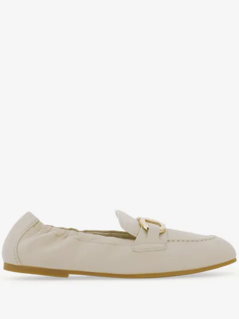 elasticated leather loafers