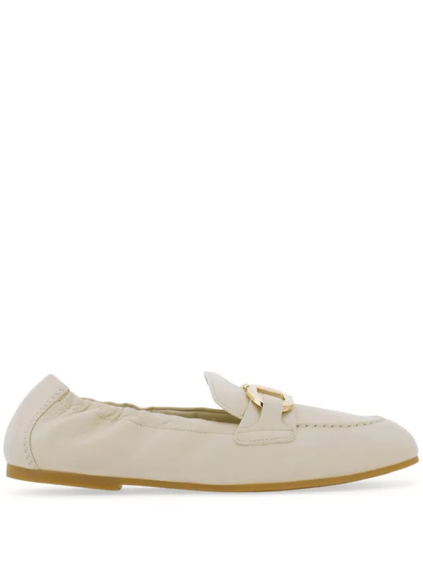 Ferragamo レザーローファー | ホワイト | FARFETCH JP