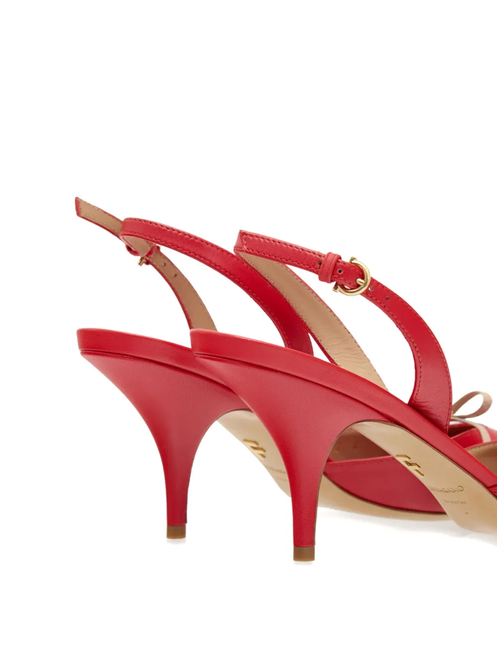 Ferragamo 70mm mini-bow slingback pumps Red