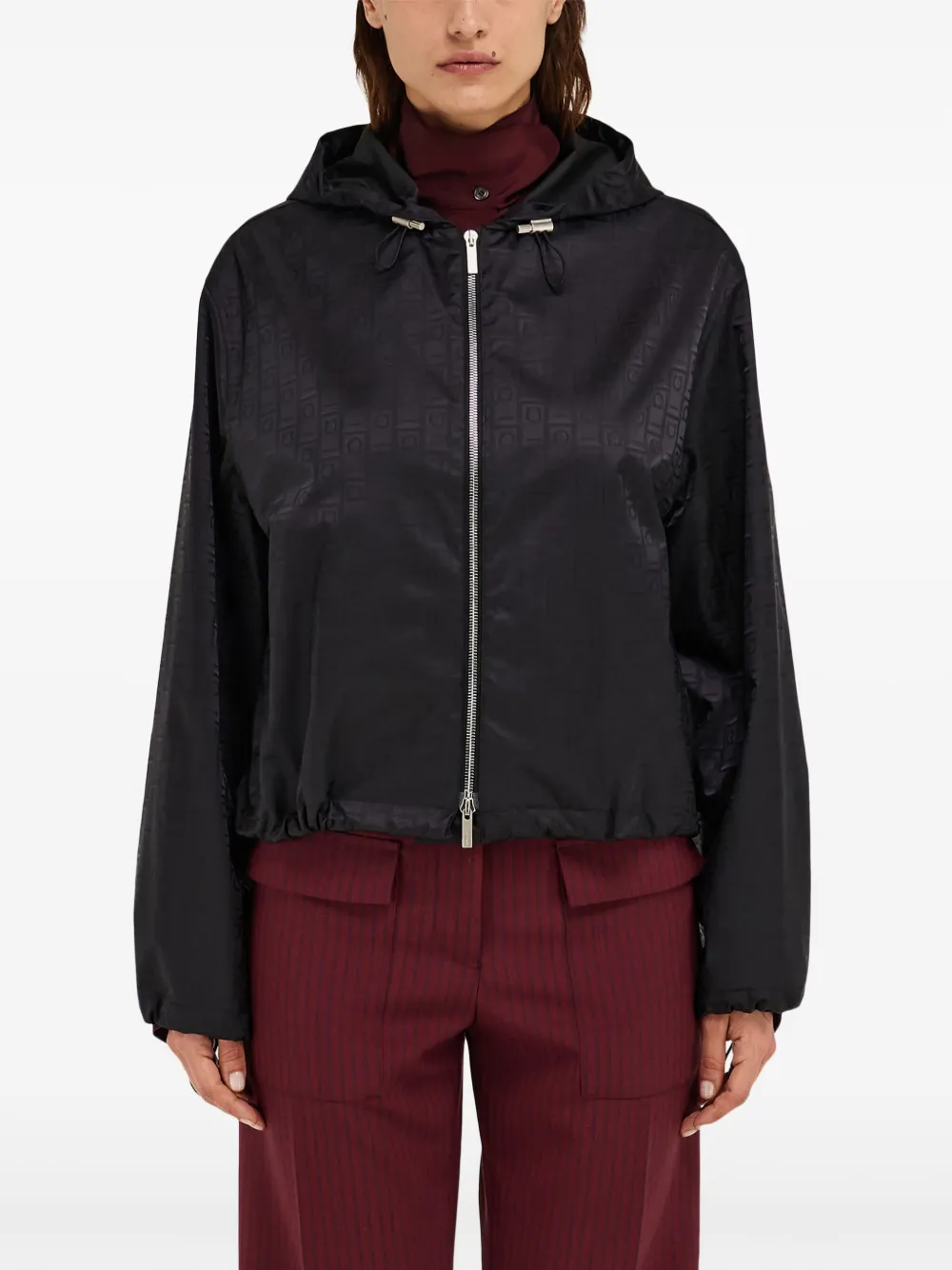 Ferragamo Windjack met monogram Zwart