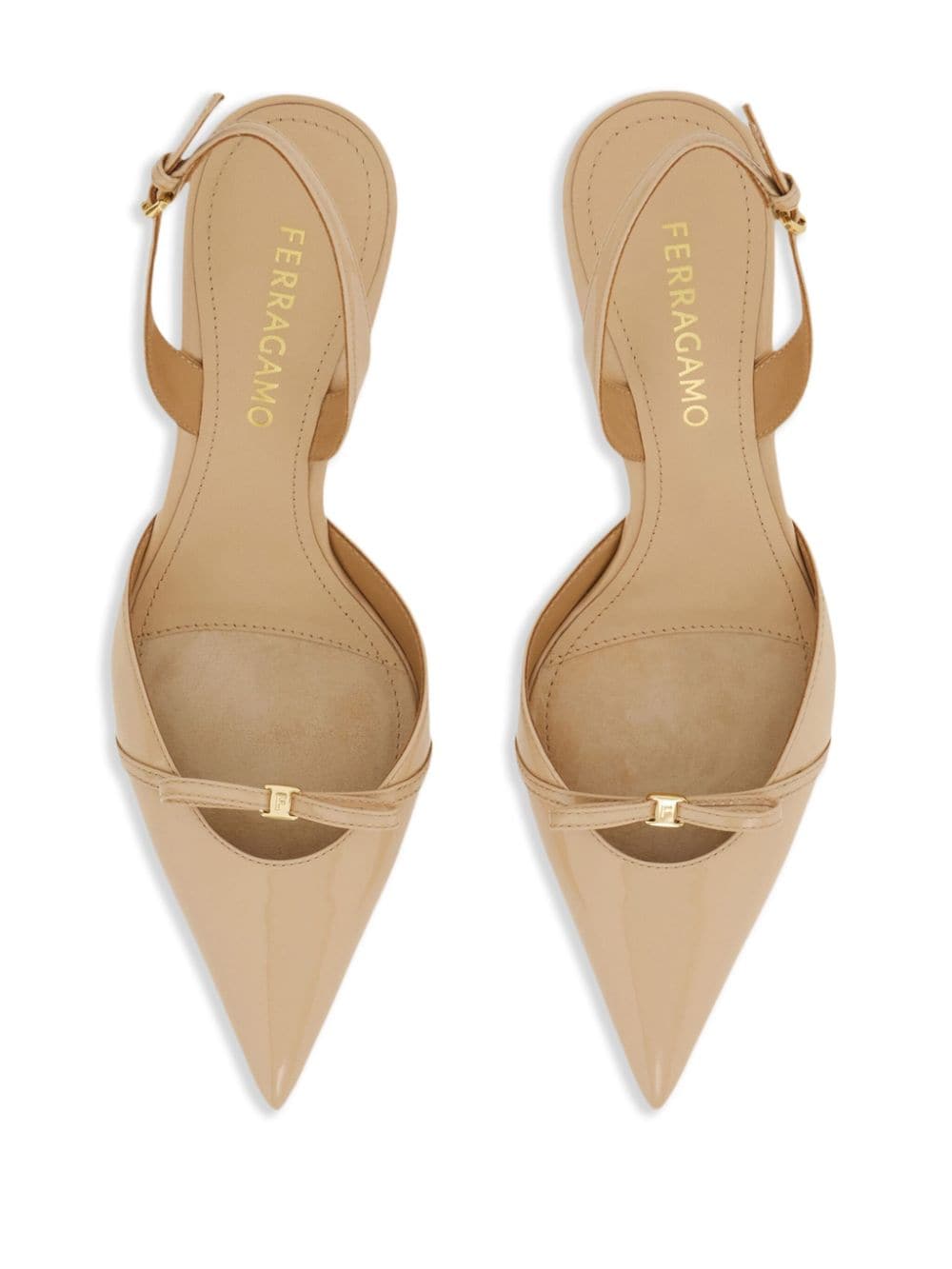 Shop Ferragamo 70mm Leather Pumps In Nude