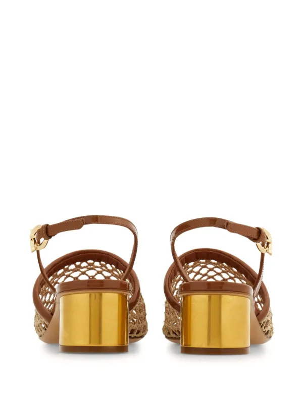 Ferragamo 40mm メッシュ スリングバックパンプス