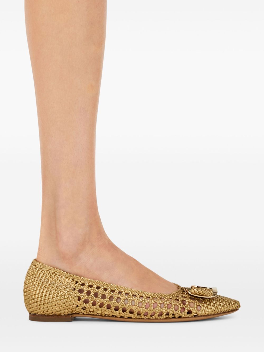 Ferragamo New Vara flat ballerina shoes Gold