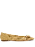 Ferragamo New Vara flat ballerina shoes - Gold