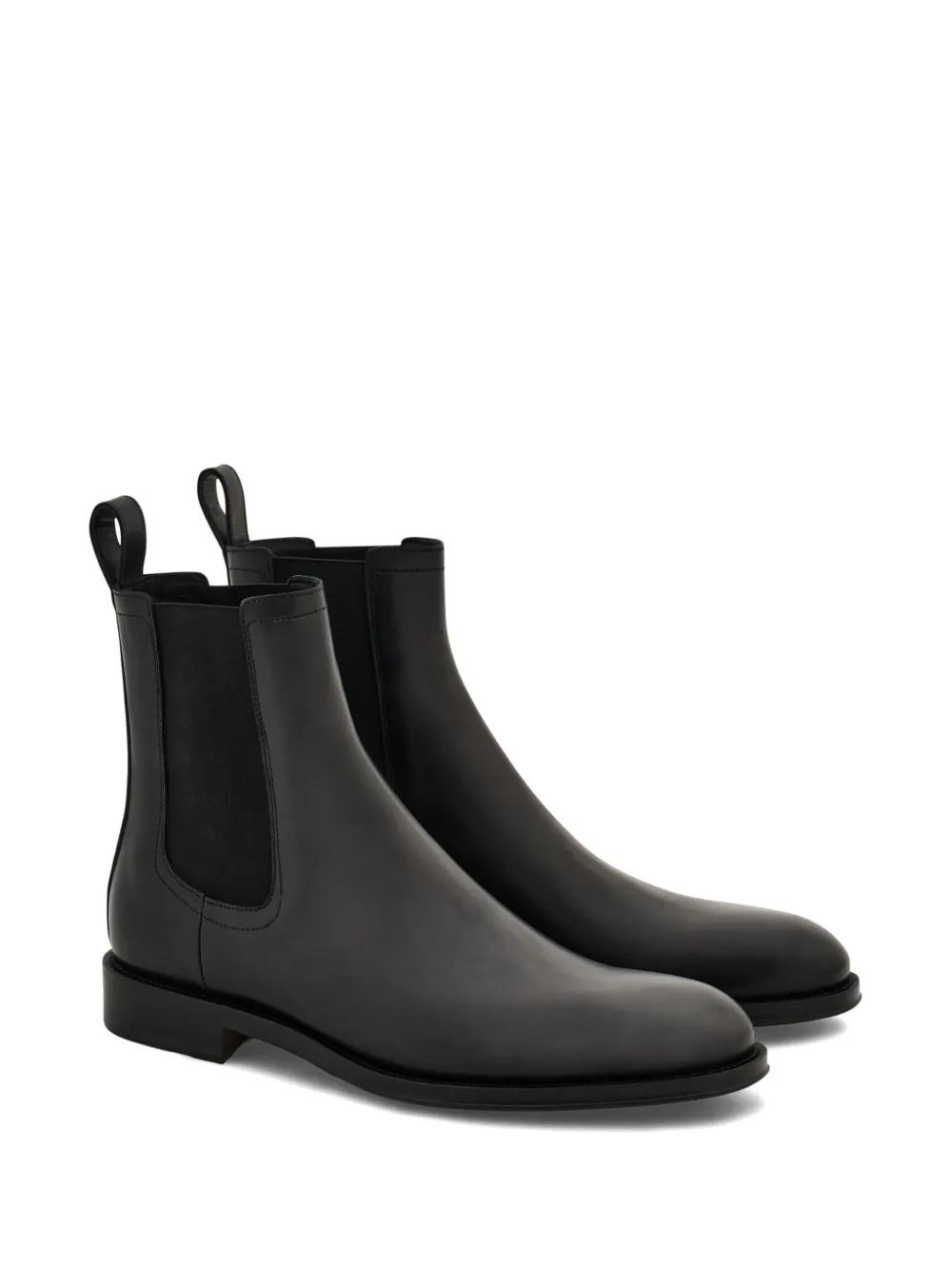 Ferragamo Leren enkellaarzen - Zwart