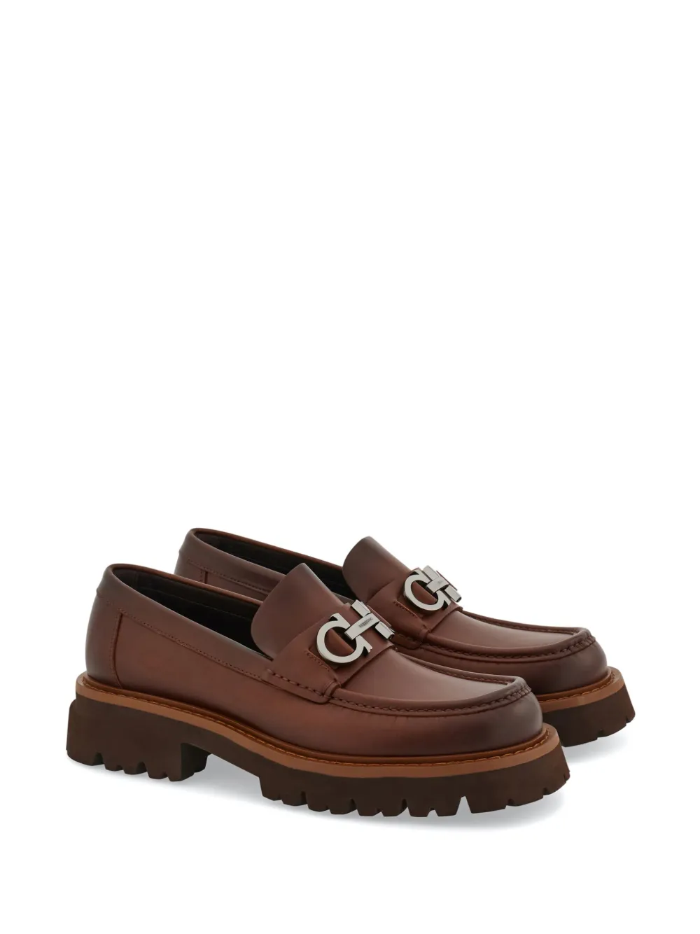 Ferragamo Loafers met Gancini-plakkaat - Bruin