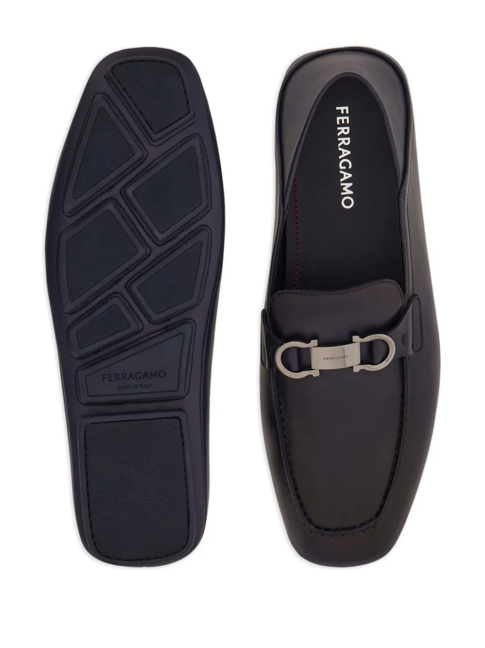 Ferragamo Gancini-plaque loafers Blue