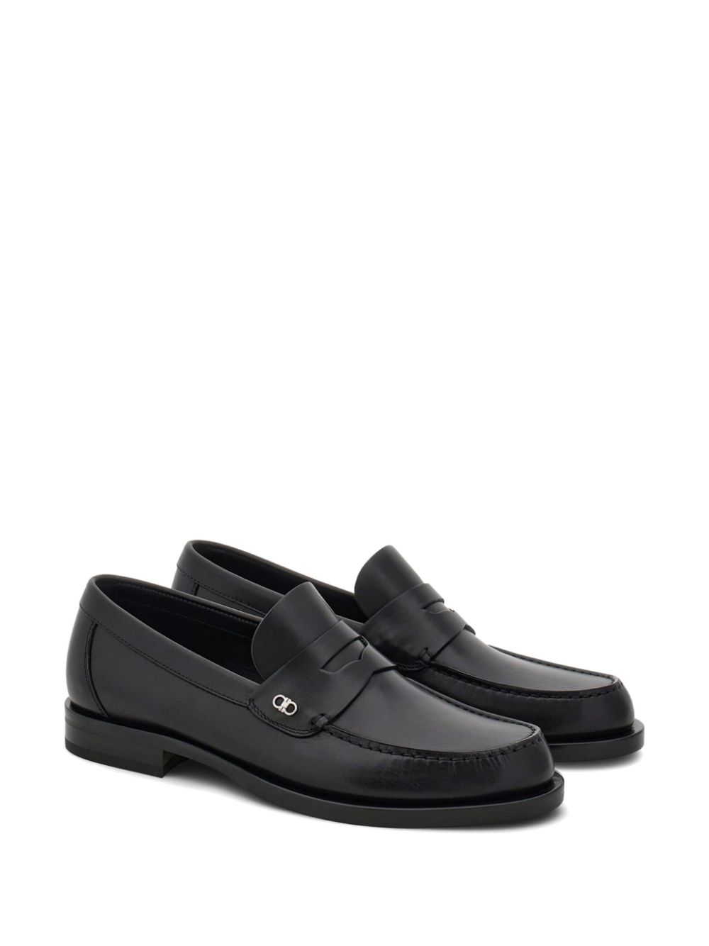 Ferragamo Loafers met Gancini-plakkaat - Zwart