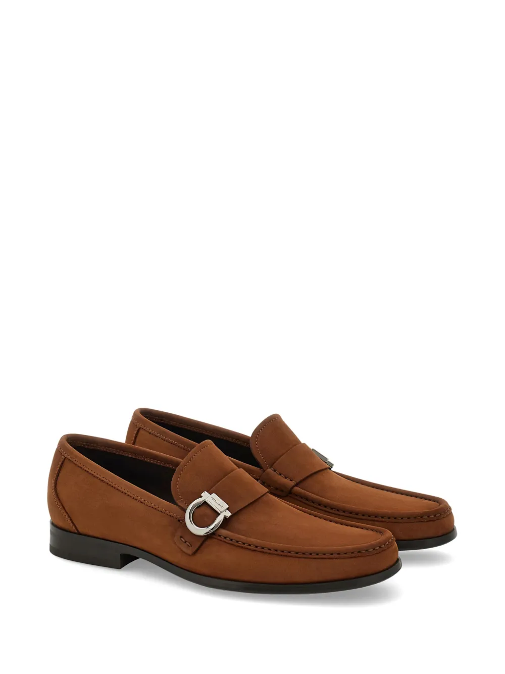 Ferragamo Gancini-plaque loafers Brown