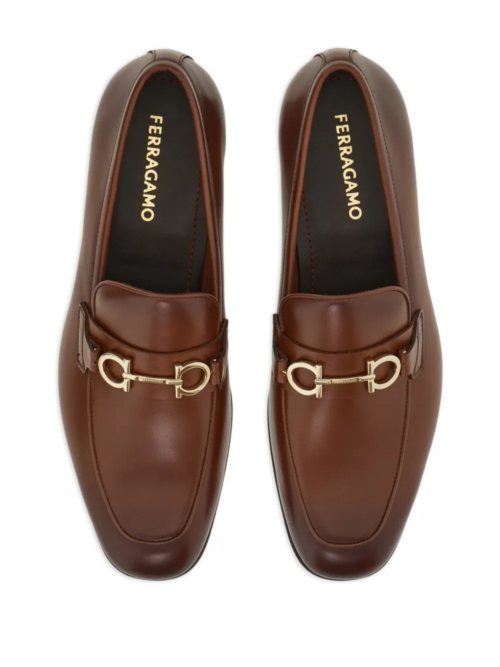 Ferragamo Gancini-plaque loafers Brown