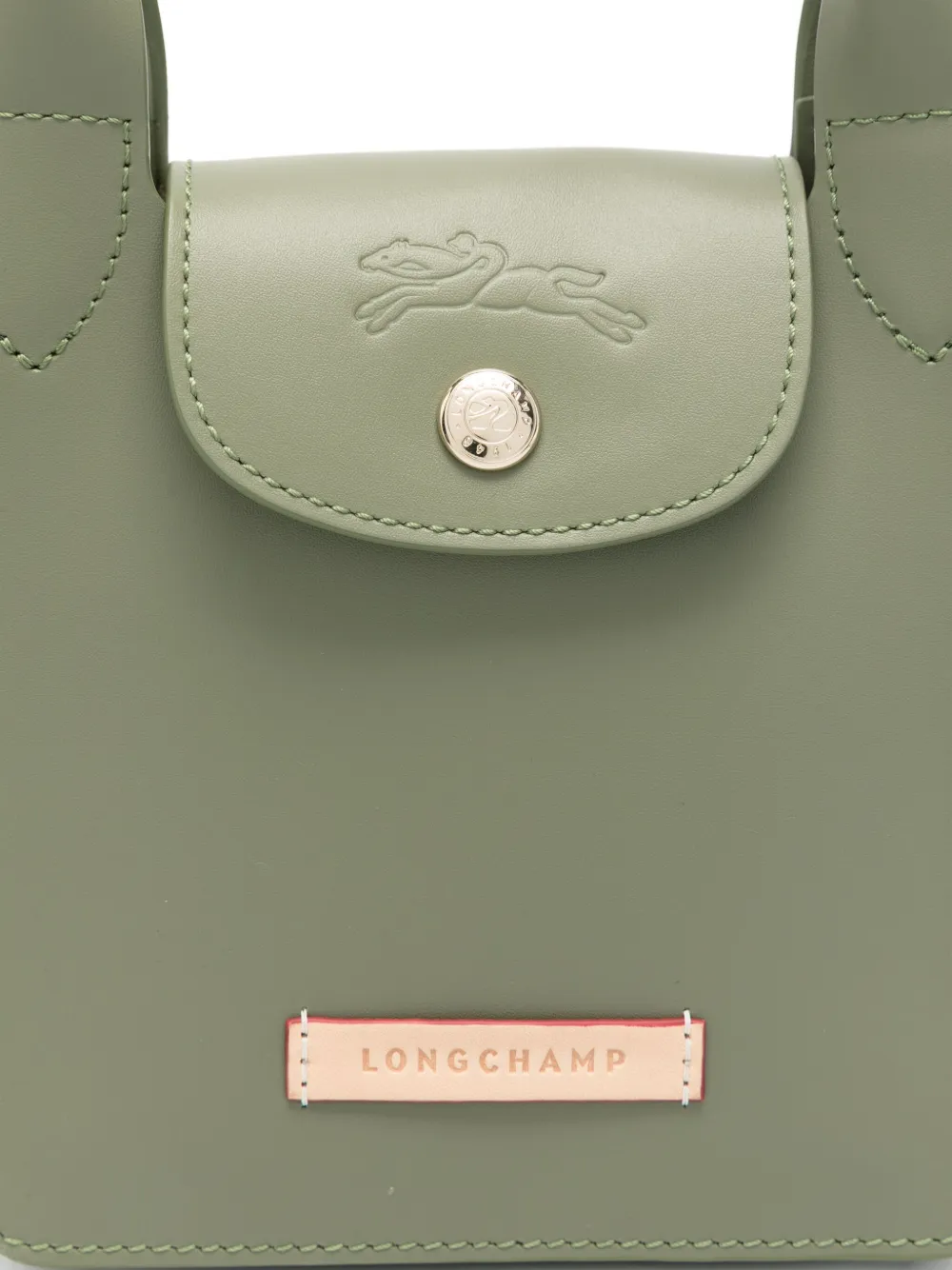 Longchamp Le Pliage leren shopper Groen