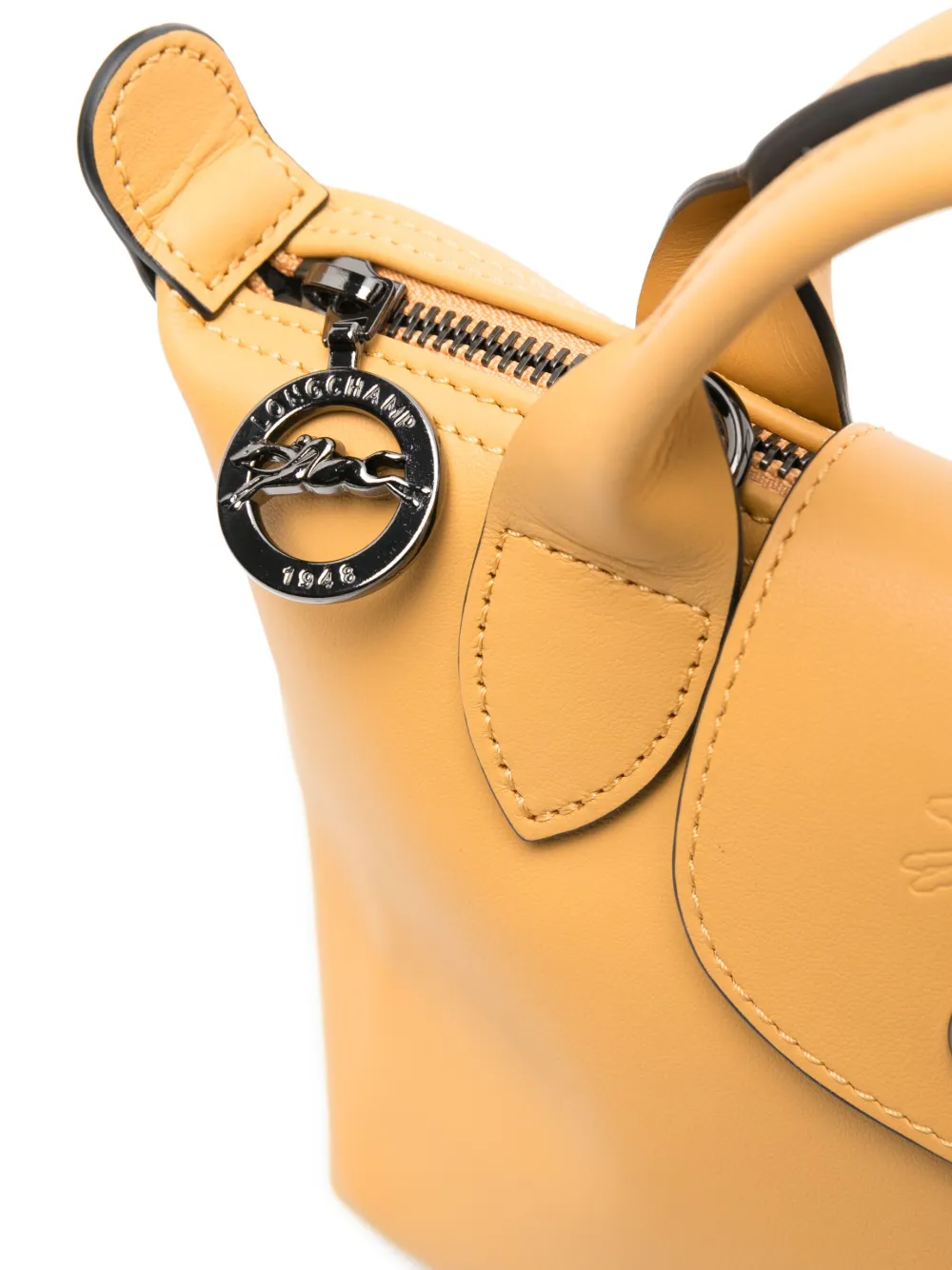 Longchamp Le Pliage leren shopper Bruin