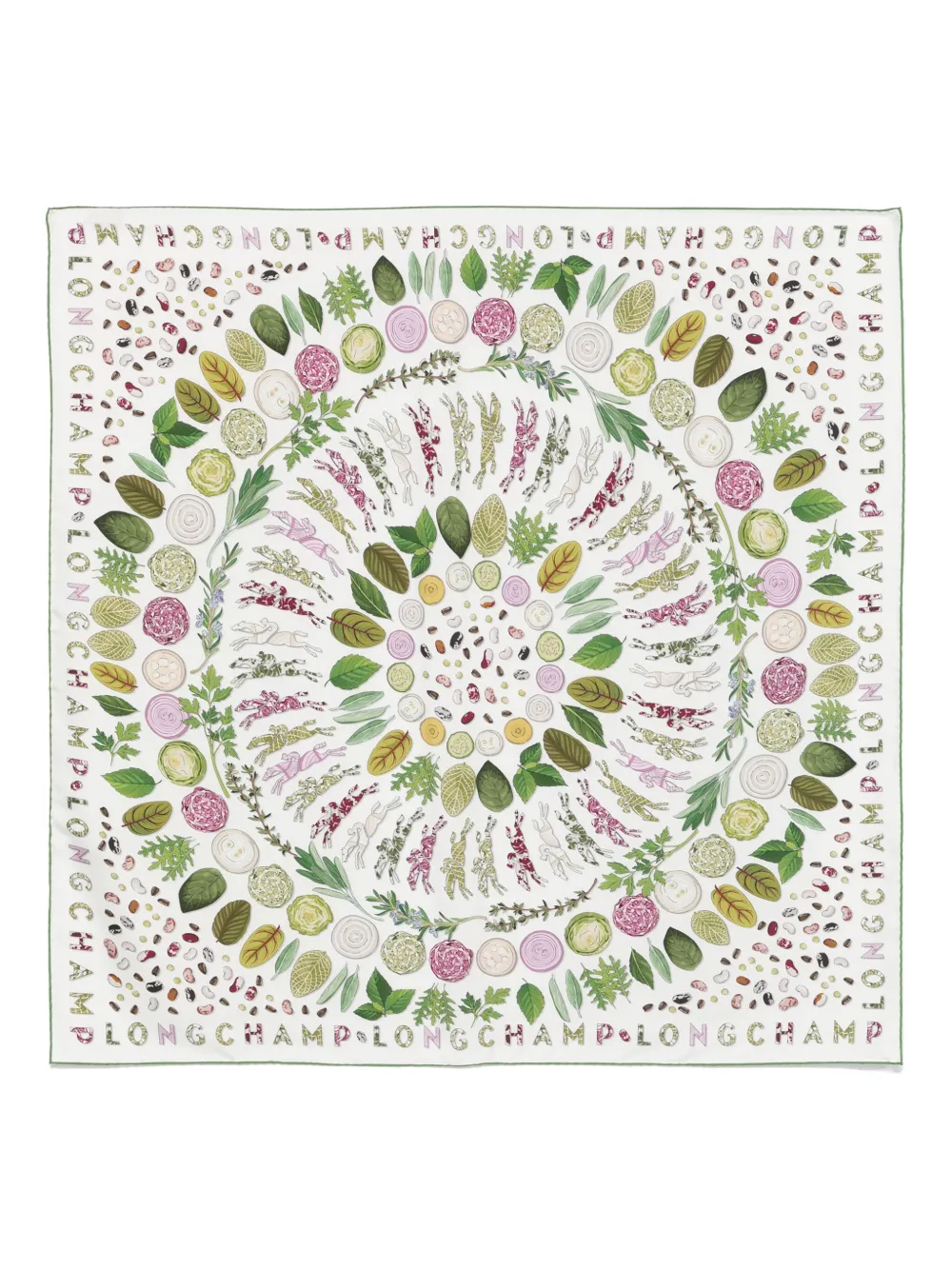 Longchamp Herbarium スカーフ - ホワイト Longchamp Herbarium スカーフ - ホワイト