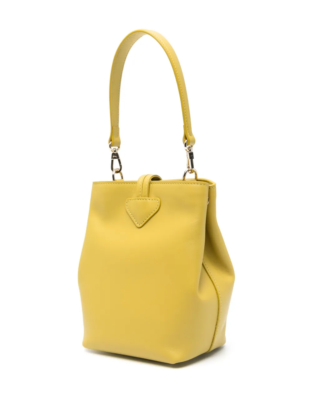 Longchamp Le Roseau mini bucket-tas Geel