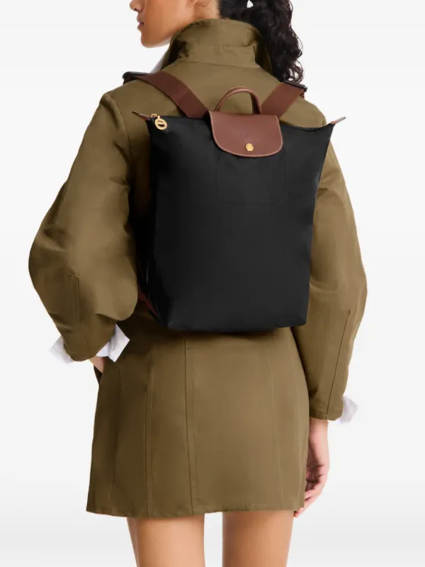 LONGCHAMP TWINM2 リュック 黒/茶 LONGCHAMP TWINM2 リュック 黒/茶