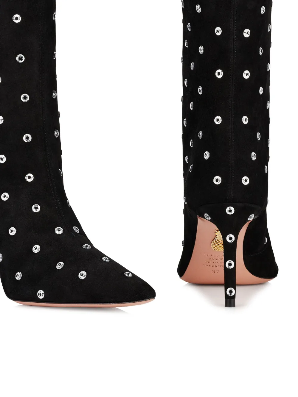 Aquazzura 75mm Matignon Crystal Boots In Black